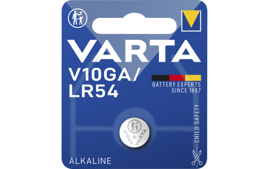 Knopfzelle VARTA  AG10,V10GA, 1,5V, Alkaline, 1er-Blister