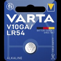 Knopfzelle VARTA  AG10,V10GA, 1,5V, Alkaline, 1er-Blister