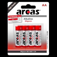 Mignon-Batterie Alkaline 1,5V, Typ AA/LR6, 4er-Pack