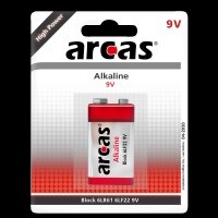 Block-Batterie Alkaline 9V, Typ 6LF22, 1er-Blister
