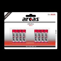 Micro-Batterie Alkaline 1,5V, Typ AAA/LR03, 8er-Pack