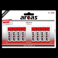 Mignon-Batterie Alkaline 1,5V, Typ AA/LR6, 8er-Pack