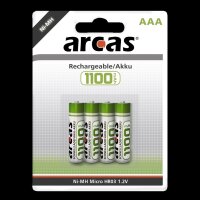 Micro-Akku 1,2V, 1.100mAh, Typ AAA, NiMH, 4er-Blister