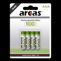 Micro-Akku 1,2V, 1.100mAh, Typ AAA, NiMH, 4er-Blister