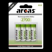 Mignon-Akku 1,2V, 2.700mAh, Typ AA, NiMH, 4er-Blister