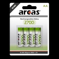 Mignon-Akku 1,2V, 2.700mAh, Typ AA, NiMH, 4er-Blister