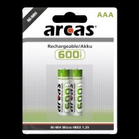 Micro-Akku 1,2V, 600mAh, Typ AAA, NiMH, 2er-Blister