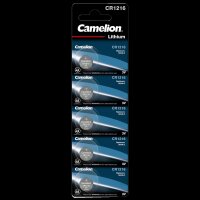 Knopfzelle CAMELION, CR1216 3,0V, Lithium, 5er-Blister