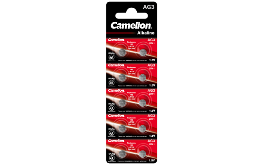 Knopfzelle CAMELION, AG3, 1,5V, Alkaline, 10er-Blister