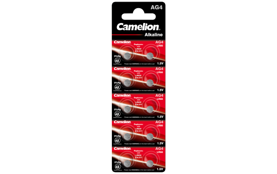 Knopfzelle CAMELION, AG4, 1,5V, Alkaline, 10er-Blister