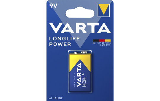 9V-Blockbatterie VARTA HIGH ENERGY 9 V, Typ 6F22, 1-er Blister