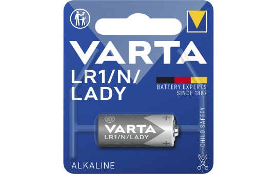 Lady-Batterie VARTA HIGH ENERGY 1,5 V, Typ LR1, 1er-Blister
