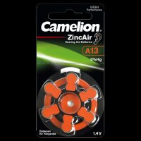 Knopfzelle CAMELION, A13, Zink-Luft, 6er-Blister