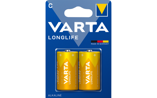 Baby-Batterie VARTA LONGLIFE Alkaline, 1,5 V, Typ C, 2er-Blister