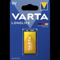 9V-Batterie VARTA LONGLIFE Alkaline, 1,5 V, 1er-Blister