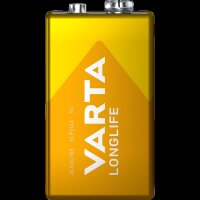 9V-Batterie VARTA LONGLIFE Alkaline, 1,5 V, 1er-Blister