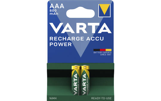 Micro-Akku VARTA ACCU Ready2Use, Ni-MH, 800mA, Typ AAA, 2er-Blister