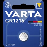 Lithium-Knopfzelle VARTA CR 1216, 25mAh, 3V, 1er-Blister