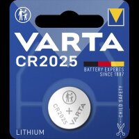 Lithium-Knopfzelle VARTA CR 2025, 170mAh, 3V, 1er-Blister