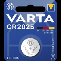 Lithium-Knopfzelle VARTA CR 2025, 170mAh, 3V, 1er-Blister