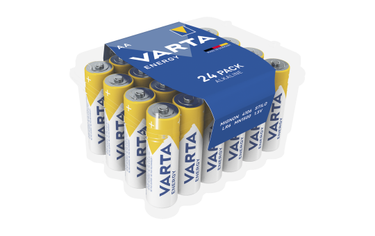 Mignon-Batterie VARTA Energy Alkaline, Typ AA, LR06, 1,5V, Energy, 24er Pack