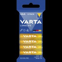 Micro-Batterie VARTA Longlife, Alkaline, Typ AAA, LR06, 1,5V, 8er Pack