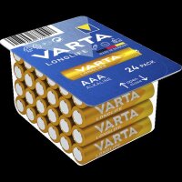 Micro-Batterie VARTA Longlife, Alkaline, Typ AAA, LR06, 1,5V, 24er Pack
