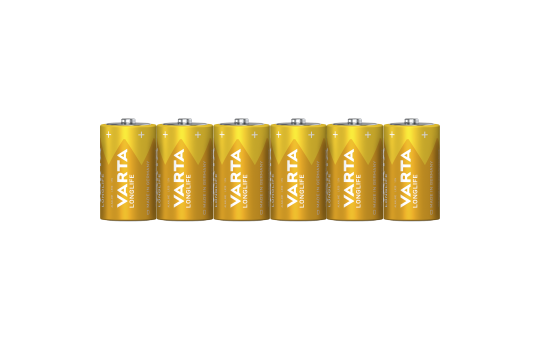 Mono-Batterie VARTA Longlife, Alkaline, Typ D, LR20, 1,5V, 6er Pack