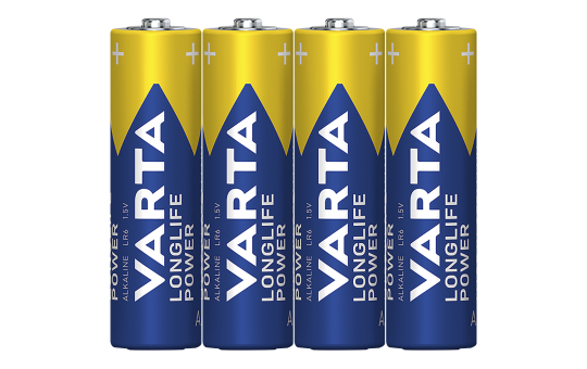 Mignon-Batterie VARTA Longlife Power Alkaline, Typ AA, LR06, 1,5V, 4er Pack