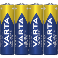 Mignon-Batterie VARTA Longlife Power Alkaline, Typ AA, LR06, 1,5V, 4er Pack