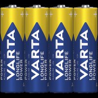 Mignon-Batterie VARTA Longlife Power Alkaline, Typ AA, LR06, 1,5V, 4er Pack