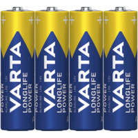 Mignon-Batterie VARTA Longlife Power Alkaline, Typ AA, LR06, 1,5V, 4er Pack