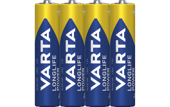 Micro-Batterie VARTA Longlife Power Alkaline, Typ AAA, LR03, 1,5V, 4er Pack