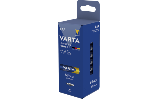 Micro-Batterie VARTA Longlife Power Alkaline, Typ AAA, LR03, 1,5V, 40er Pack