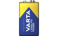 9V-Block Batterie VARTA Longlife Power Alkaline, 6LR61, 2er Blister