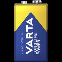 9V-Block Batterie VARTA Longlife Power Alkaline, 6LR61, 2er Blister