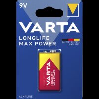 9V-Block Batterie VARTA  Longlife Max Power Alkaline, 6LR61, 9V