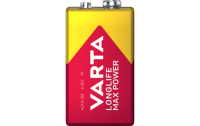 9V-Block Batterie VARTA  Longlife Max Power Alkaline, 6LR61, 9V