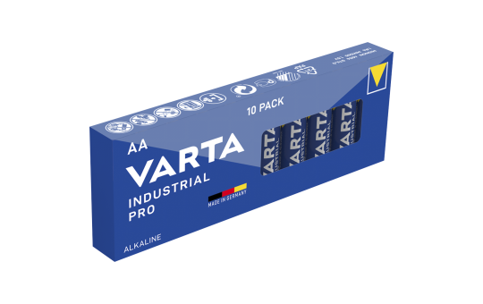 Mignon-Batterie VARTA Industrial Pro Alkaline, Typ AA, LR06, 1,5V, 10-Pack