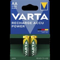 Mignon-Akku VARTA, Typ AA, NiMH-Akku, HR06, 1,2V/2100 mAh, Pre-charged, 2er Pack
