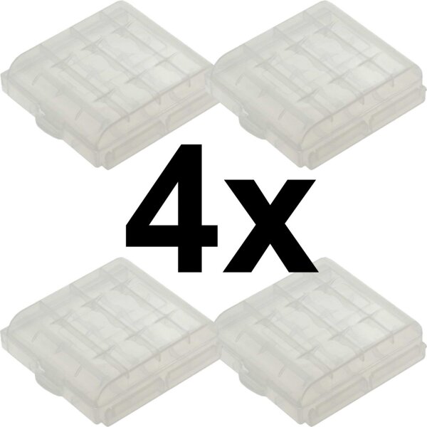 Aufbewahrungsbox / Transportbox für Akkus / Batterien - Mignon (AA) / Micro (AAA) --- SET 4 Stk. E014004