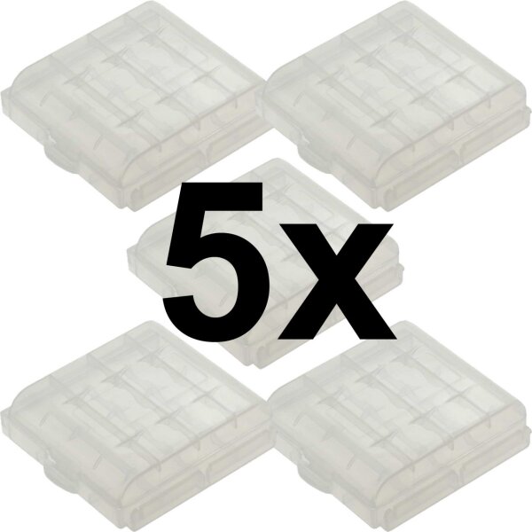 Aufbewahrungsbox / Transportbox für Akkus / Batterien - Mignon (AA) / Micro (AAA) --- SET 5 Stk. E014004