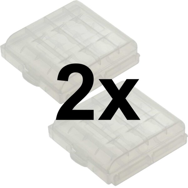 Aufbewahrungsbox / Transportbox für Akkus / Batterien - Mignon (AA) / Micro (AAA) --- SET 2 Stk. E014004
