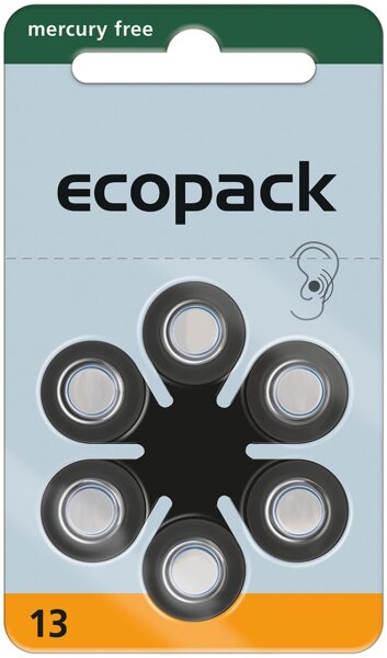 Varta ecopack Gr. 13 Hörgerätebatterien 6er Blister Orange 1,4V 24606 24606726406