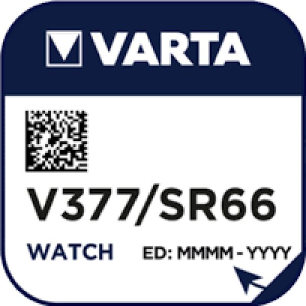 Varta 10x Watch V 377 Uhrenzelle Knopfzelle SR 626 SW V377 Silber-Oxid 24mAh 1,55 V 1er Blister V 377