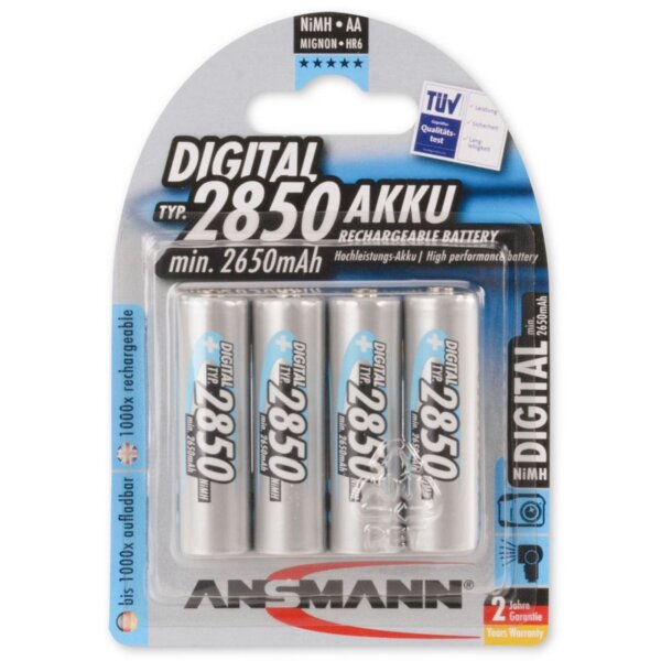 ANSMANN Digital NiMH Akku Mignon AA Typ 2850 min. 2650mAh 4er Blister 5035092