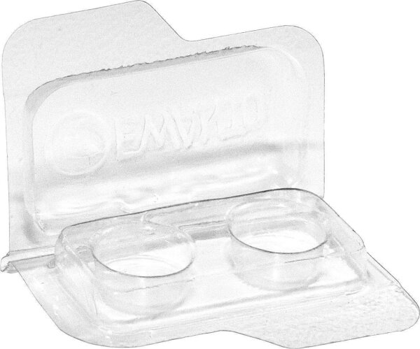 Top Aufbewahrungsbox für 2 Hörgerätebatterien (10, 13, 312, 675), transparente Batteriebox für zwei Knopfzellen bis 12 mm x 6 mm (Ø x H), EWANTINI E014005