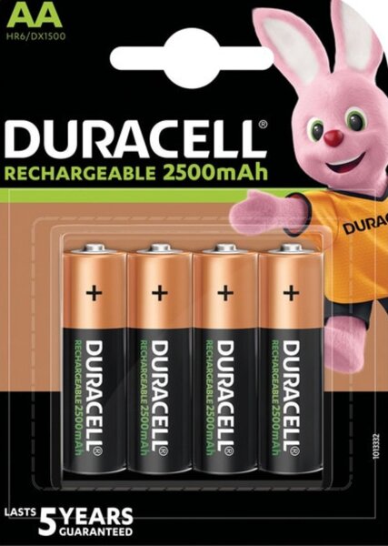 Duracell Recharge Ultra Akku AA HR06 2500 mAh vorgeladen 4er Blister Mignon DX1500