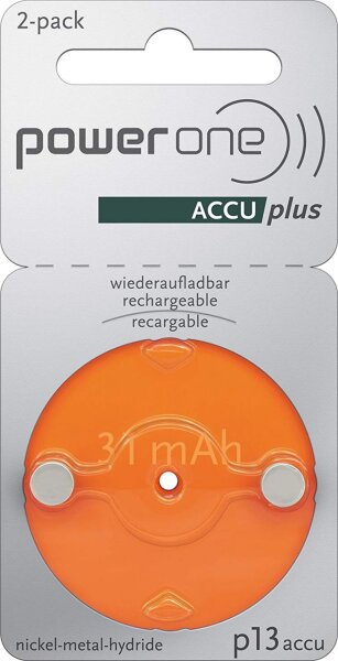 Varta Power One 13 ACCU plus Orange p13 Akku für Hörgeräte NiMH 2er Blister p13