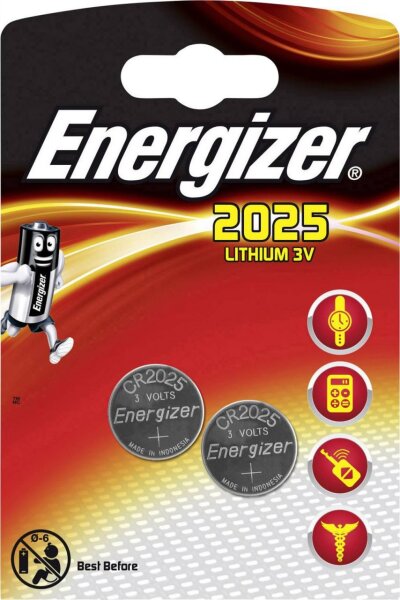 Energizer 2x Lithium 3V Zelle 2er Blister CR2025 IEC C Knopfzelle ECR20252
